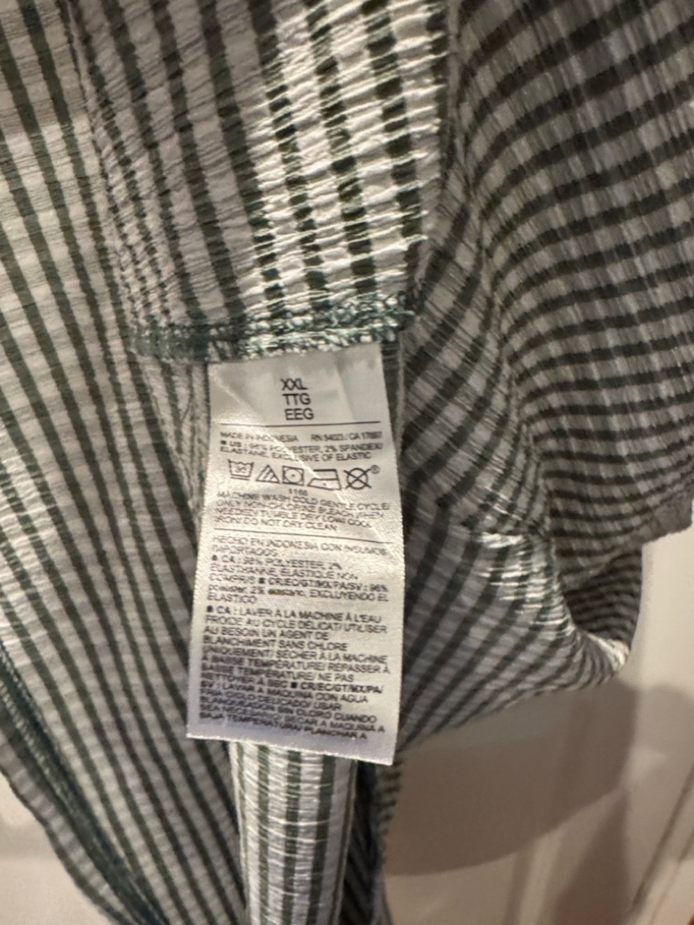 NWOT! Old Navy Fit & Flare Lightweight Smocked Gingham Sage Green Midi Dress XXL - Picture 5 of 10